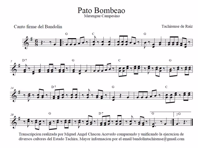 Pato Bombeao (transcripción)