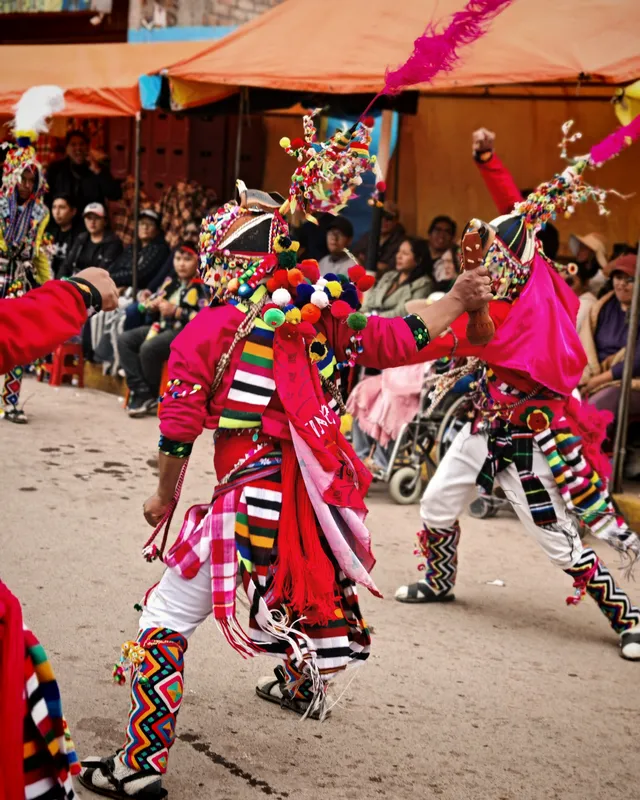 The tinku dance, warrior characters