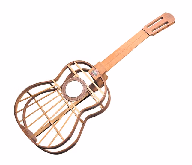 Interior structure of a Falcón guitar (Peru)