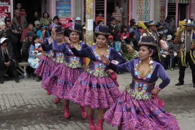 The festival of the Virgin of Candelaria in Puno: girls