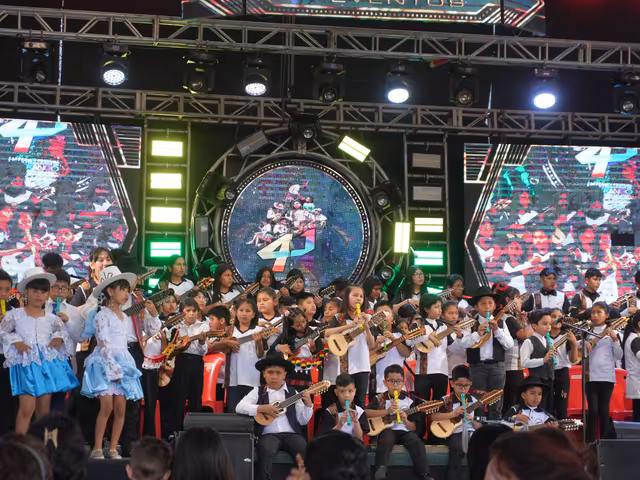Performance of the Cochabamba Charango Orchestra at the Aiquile Charango Festival 2025