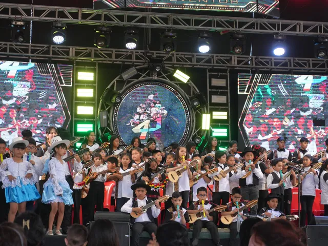 Performance of the Cochabamba Charango Orchestra at the Aiquile Charango Festival 2025