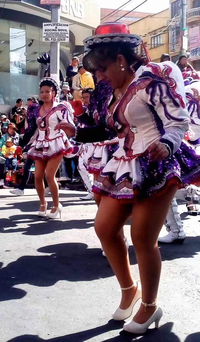 Caporales dance at Gran Poder, La Paz, 2017