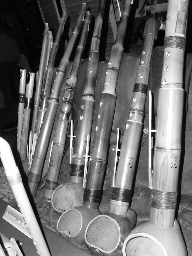 Saxos de bambú del luthier argentino Angel Sampedro del Río