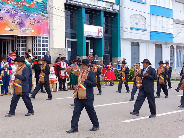 Lieutenants' entrance for the opening of the Acora carnival