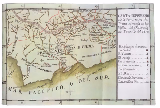 Topographic chart of the Province of Piura (Códice Trujillo del Perú, 1782)