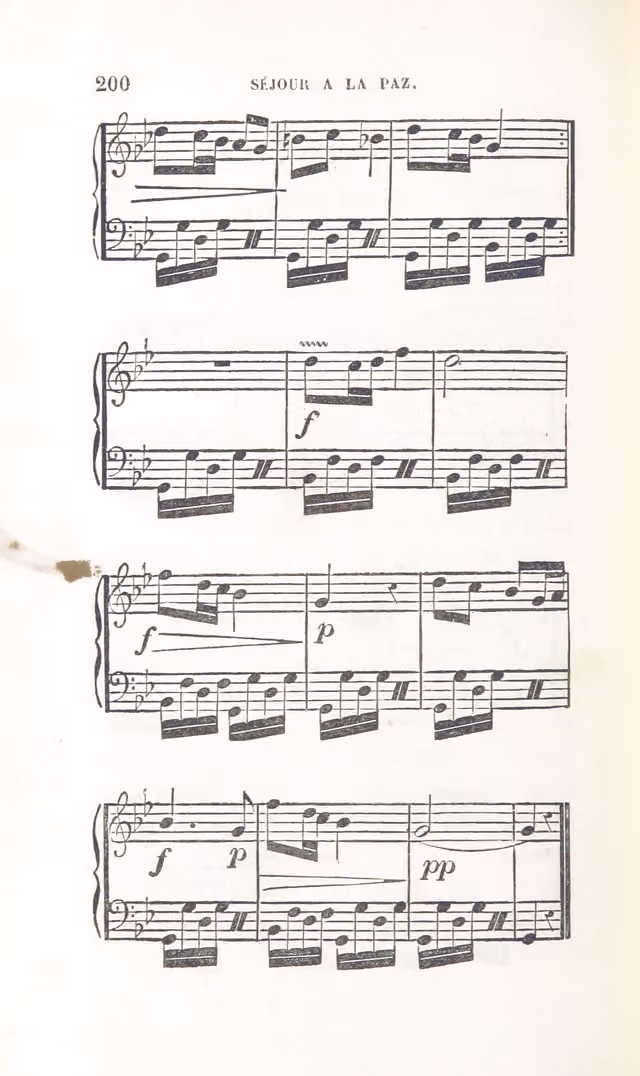 Music illustration from 'Voyage dans le Nord de la Bolivie' (1853), scan 000226