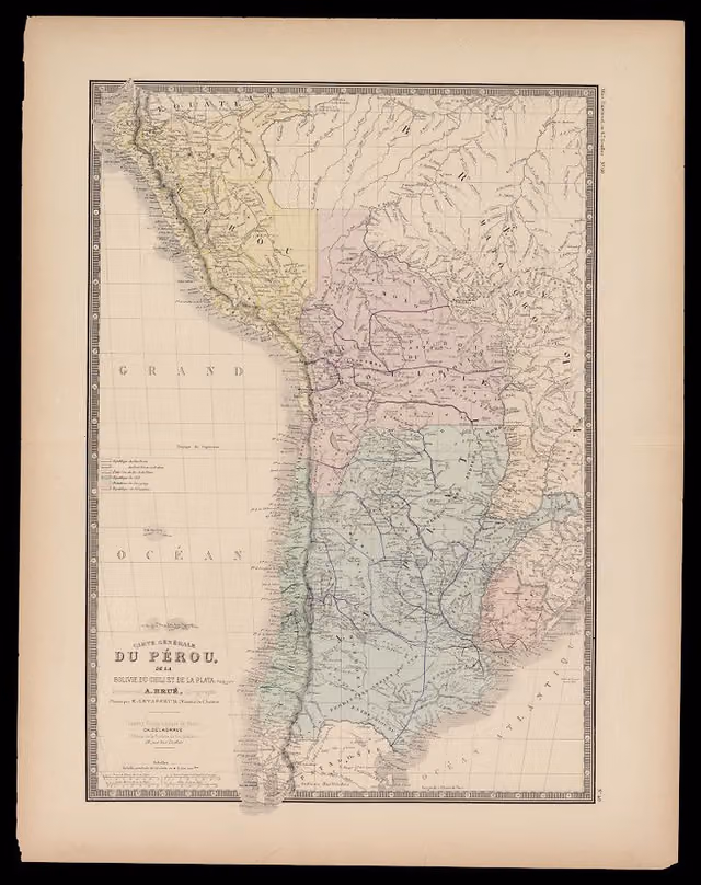 General map of Peru, Bolivia, Chile and La Plata