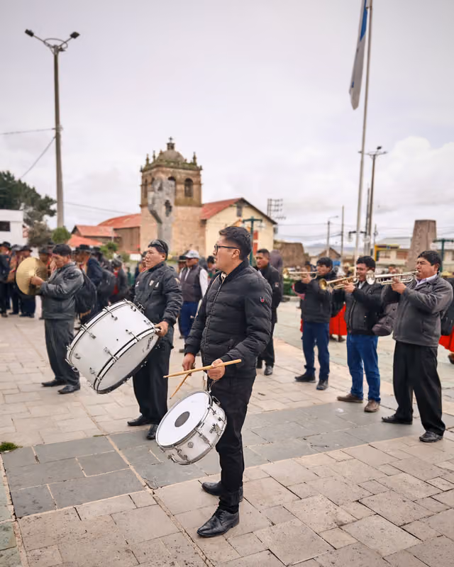 Band of musicians in Ácora's main square