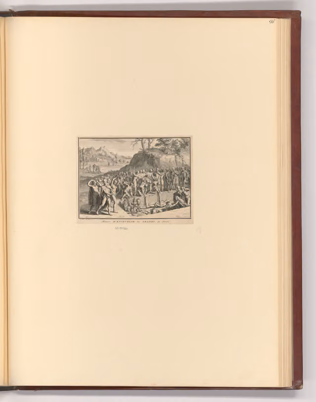 Funeral ritual of the indigenous peoples of Peru (engraving, 1722)