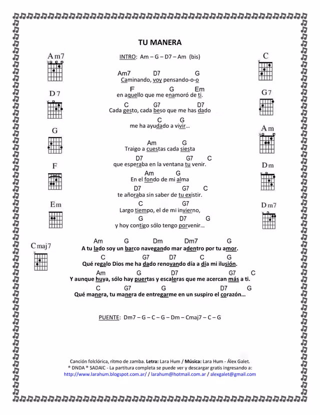 Tu manera (Primaveras con tu luz): letra