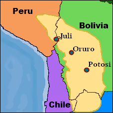 Possible origin locations of the diablada