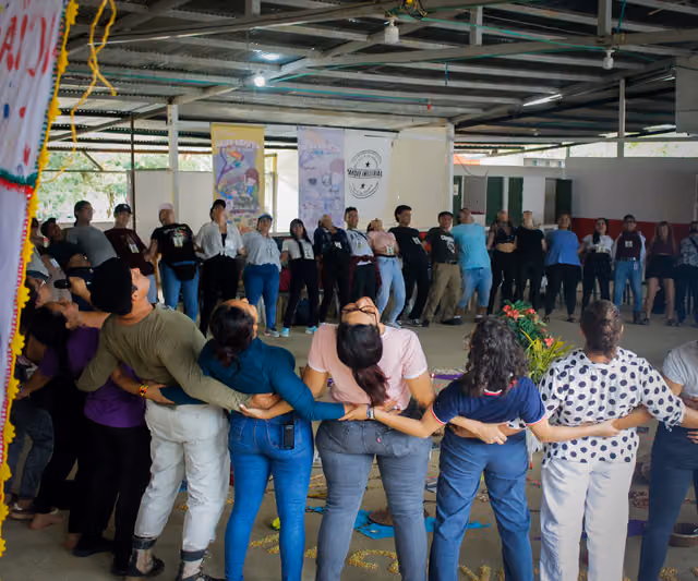 Circle of reconciliation at the festival for peace