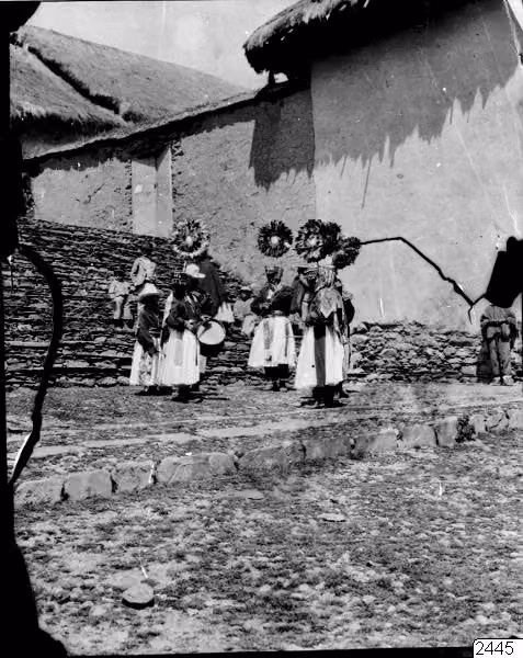 Quichua dance outside the church at Pelechuco