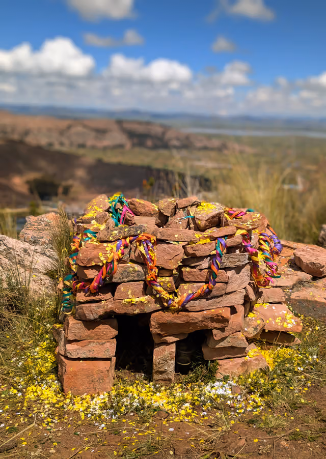 Altar andino para el pago a la tierra