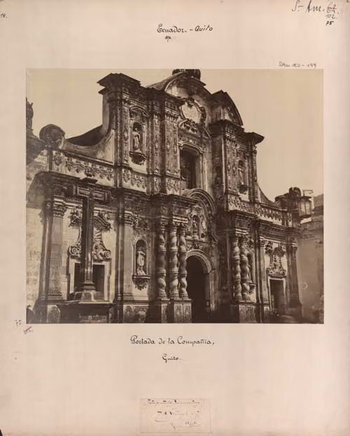 Facade of La Compañía de Jesús church, Quito