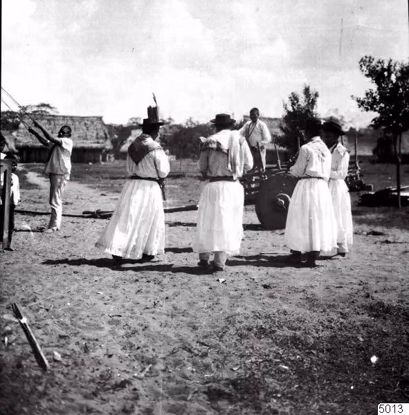 Cavineño Indians dancing, Caviña (Bolivia), 1914