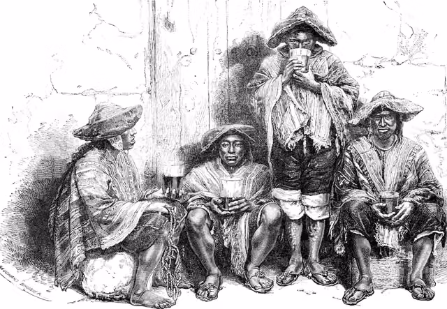 Indígenas del Cuzco, grabado (1897)