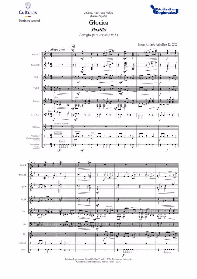 Pasillo Glorita (score)
