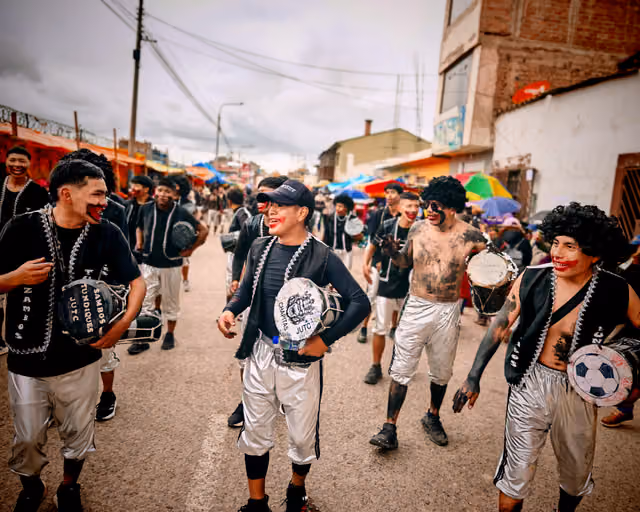 Bloque de percusionistas de tundiques