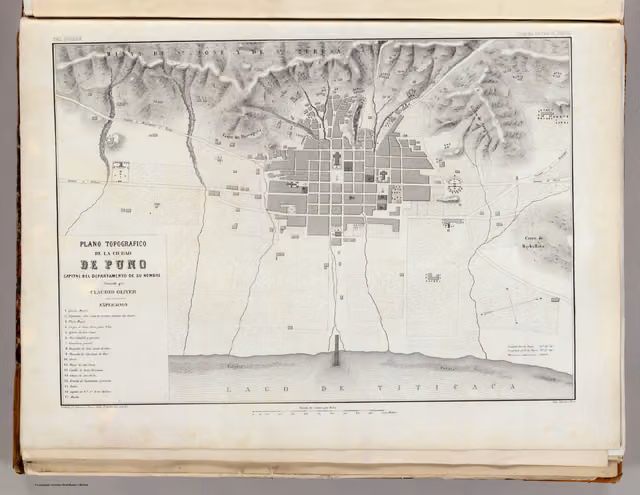 Topographic plan of the city of Puno (1865)
