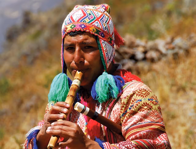 Man from Cusco with quena, Peru