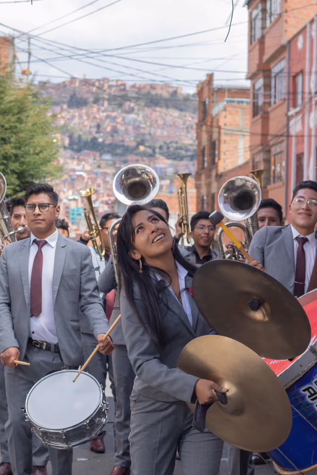Clash cymbal player, Bolivian folklore