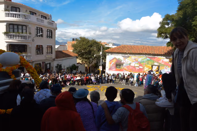 Spectators at Pascua Florida at the Church of San Roque, Tarija
