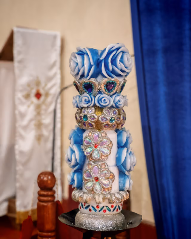 Candle for the Santísima Cruz festival in Huancané