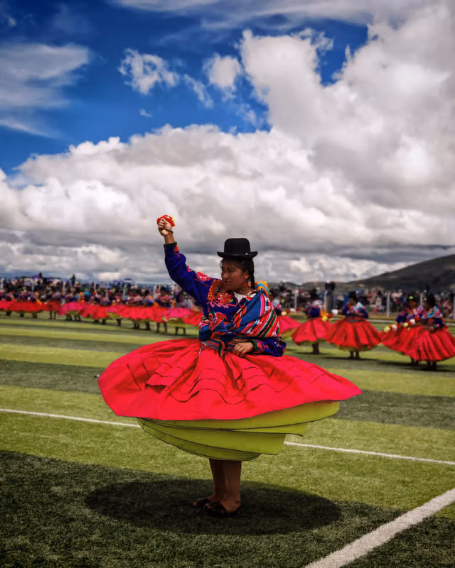 Despliegue de la danza, conjunto Chacareros Flor de Sankayu