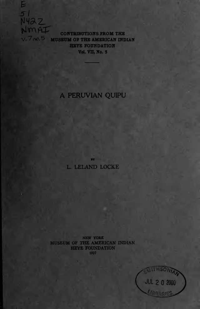 A Peruvian quipu