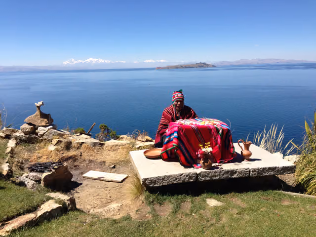 Kallawaya blessing ceremony on the Isla del Sol