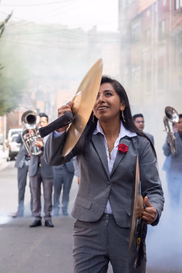 Cymbal player of Bolivian folklore 3