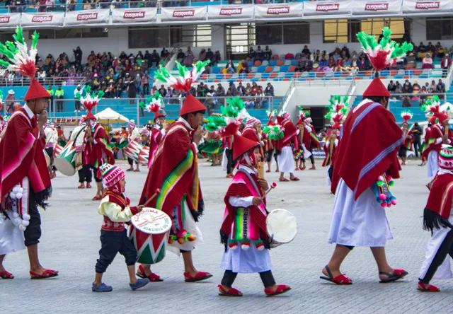 Musicians of the sikuri dance at the Virgin of Candelaria festival