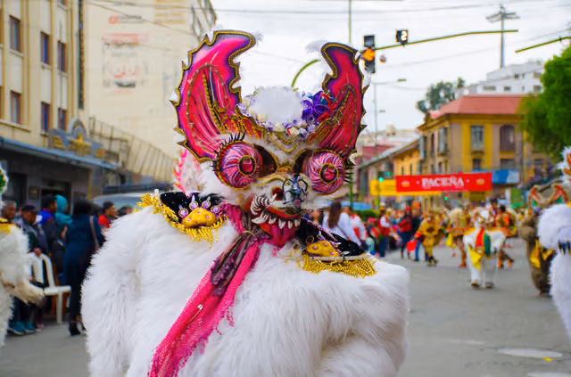 Bear character of the Bolivian diablada (2018)