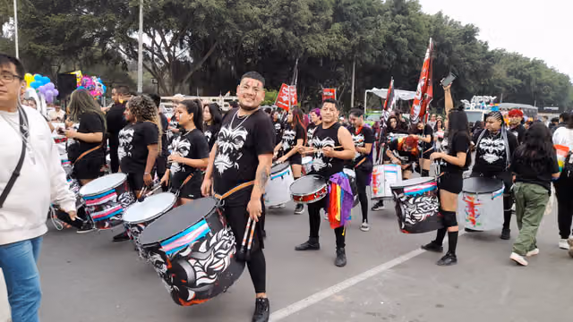 Band at the LGBTIQ+ march in Lima