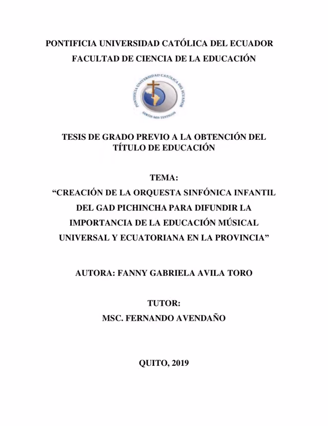 Orquesta Sinfónica Infantil del GAD Pichincha: educación musical en el aula