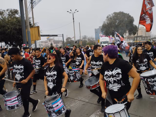 Lucha y Tambo at the pride march