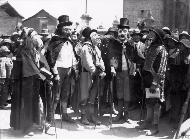 Christian Quichua Indians at a gathering, Peruvian highlands (004743b)
