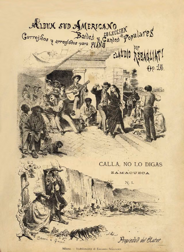 South American album: popular dances and songs (1870), plate 2 — Page 1