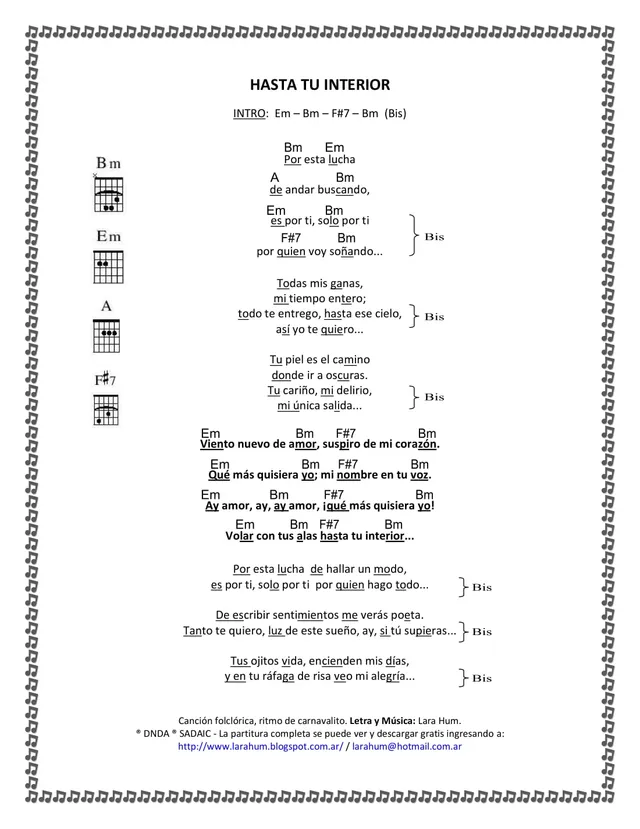 Hasta tu interior (letra)