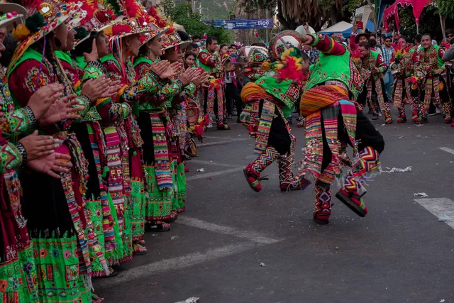 Tinku dancers at the Cochabamba carnival folk parade