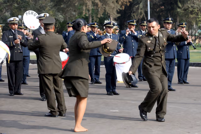 Joint Band of the Peruvian Armed Forces rehearses for Fiestas Patrias celebrations