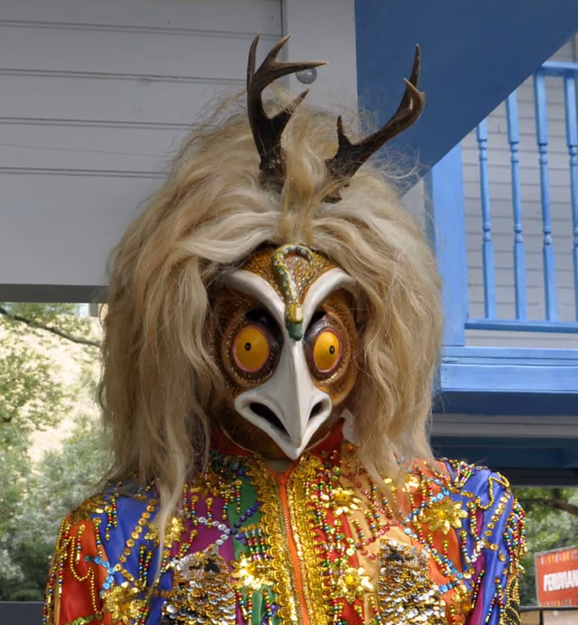 Saqra mask from the Virgen del Carmen festival (Paucartambo)
