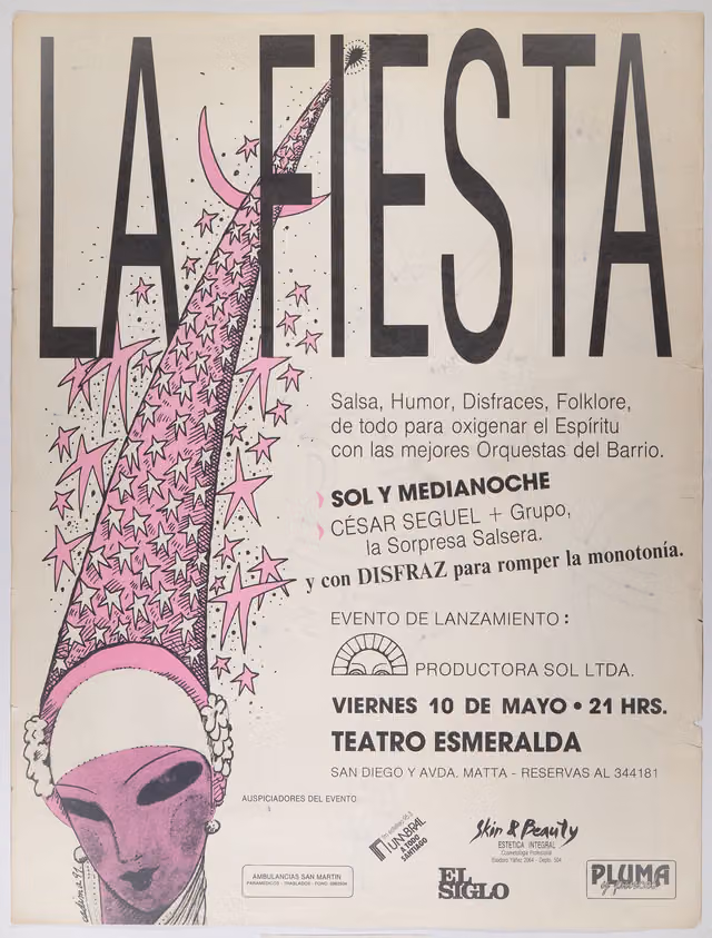 Afiche para la fiesta de lanzamiento de Productora Sol Ltda.