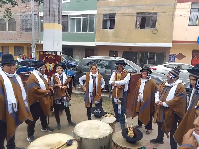 San Marcos panpipe ensemble gathered