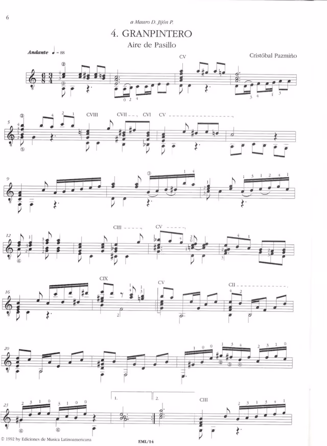 5 Ecuadorian pieces for guitar — Page 7