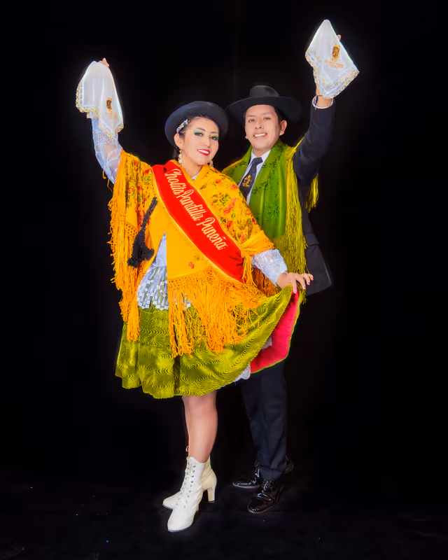 Couple in Pandilla Puneña costume