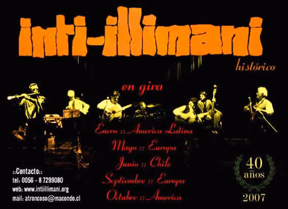 Flyer de la gira 2007 de Inti-Illimani