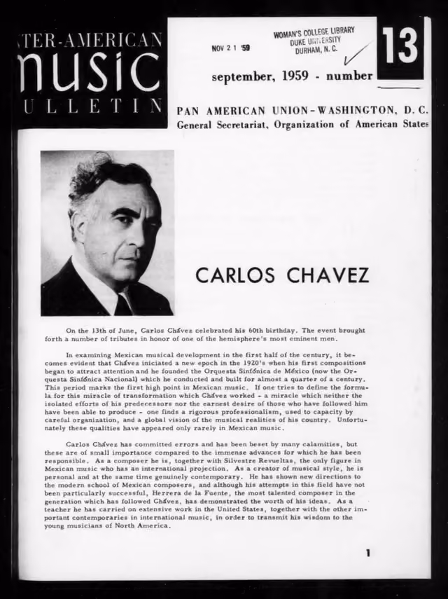 Inter-American Music Bulletin 1959-09: Iss 13